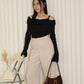 Raina Straight Suit Pants (Black)