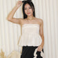 Yumi Padded Flare Tube Top (Cream)