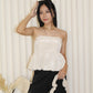 Yumi Padded Flare Tube Top (Cream)