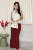 Polyn Polka Dot Maxi Skirt (Black)