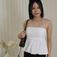 Yumi Padded Flare Tube Top (Cream)