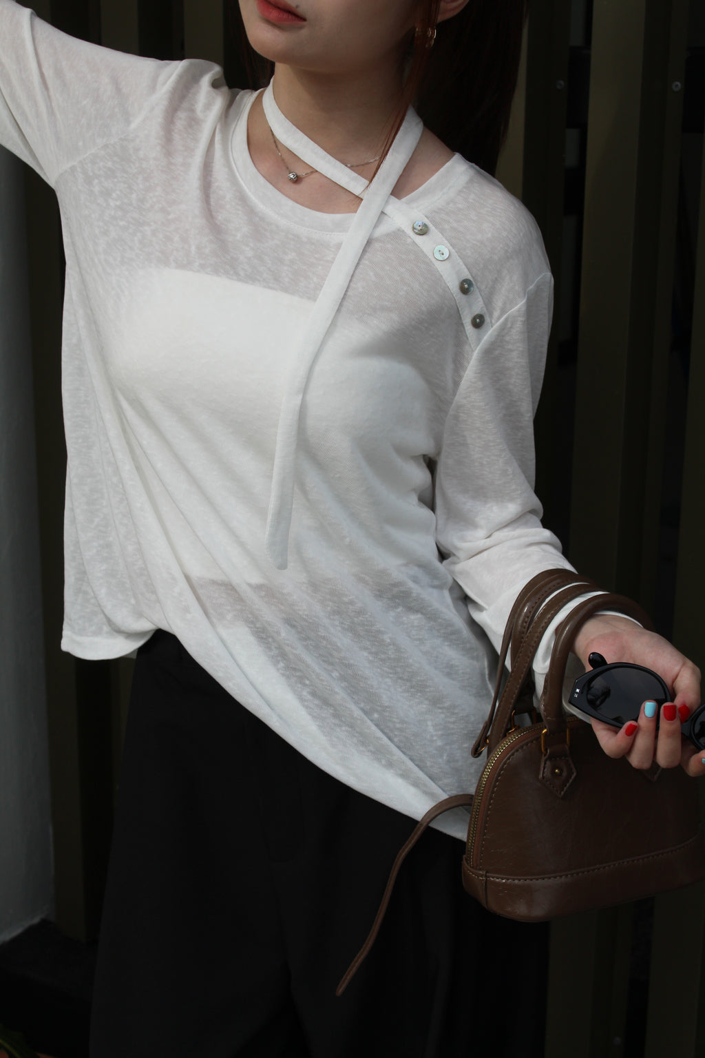 Violeta Long Sleeve Top (Grey)