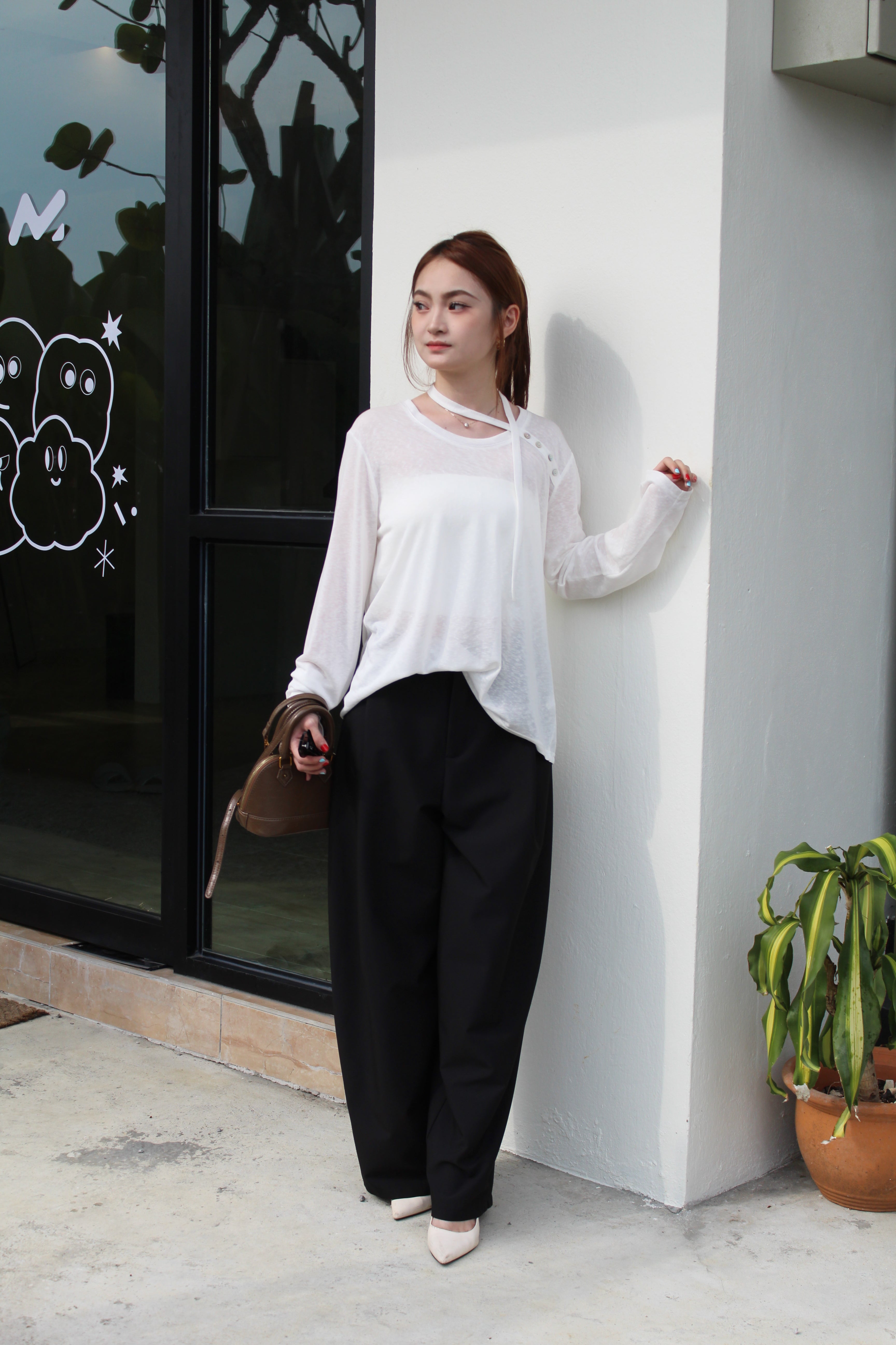 Violeta Long Sleeve Top (Grey)