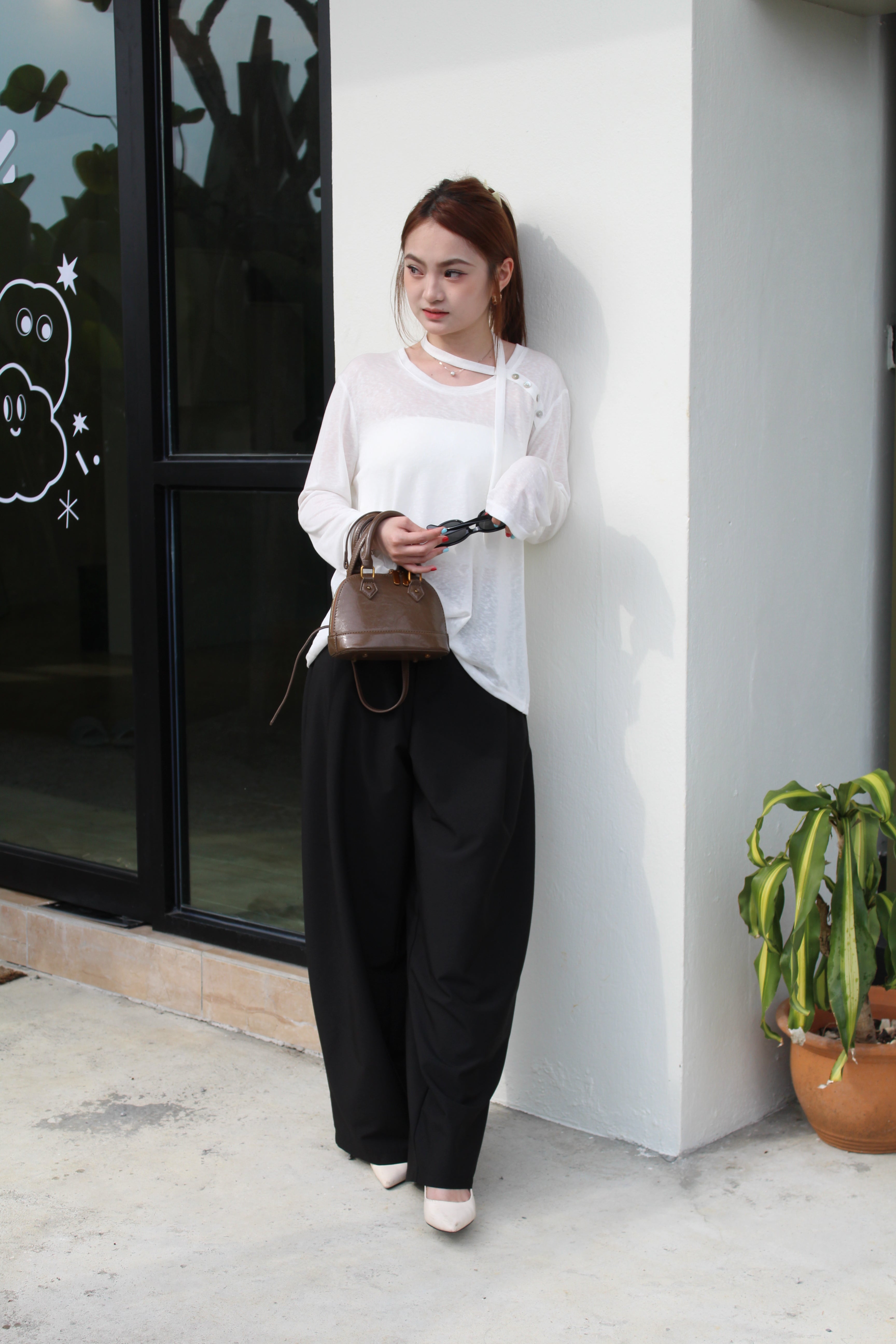 Violeta Long Sleeve Top (Grey)