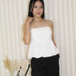 Yumi Padded Flare Tube Top (Cream)