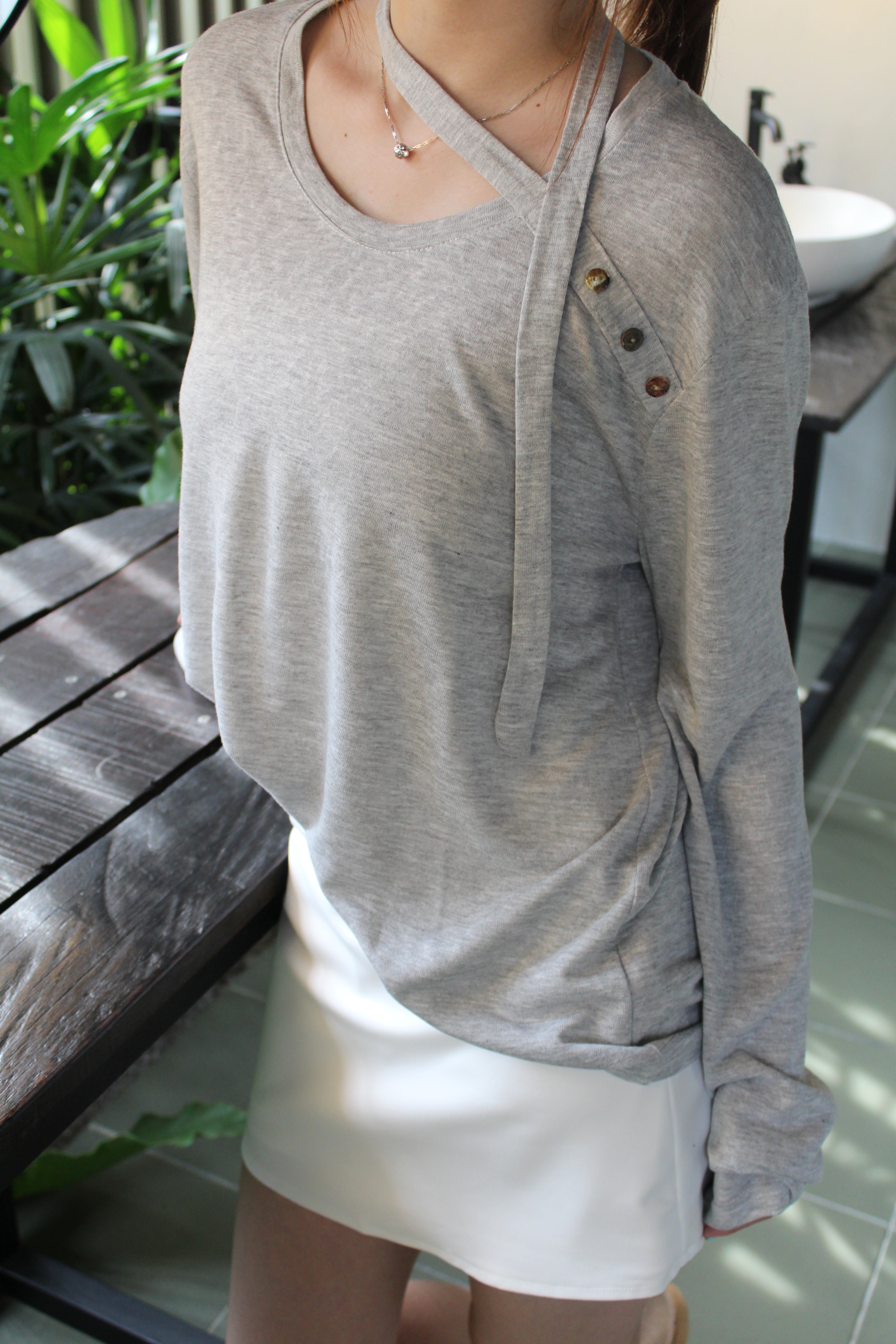 Violeta Long Sleeve Top (Grey)