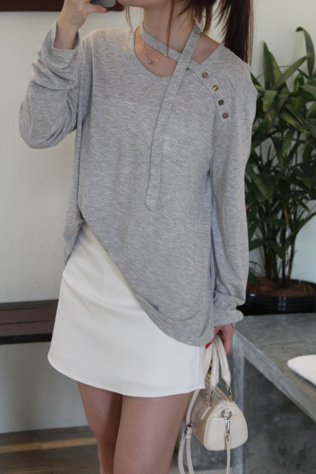 Violeta Long Sleeve Top (Grey)