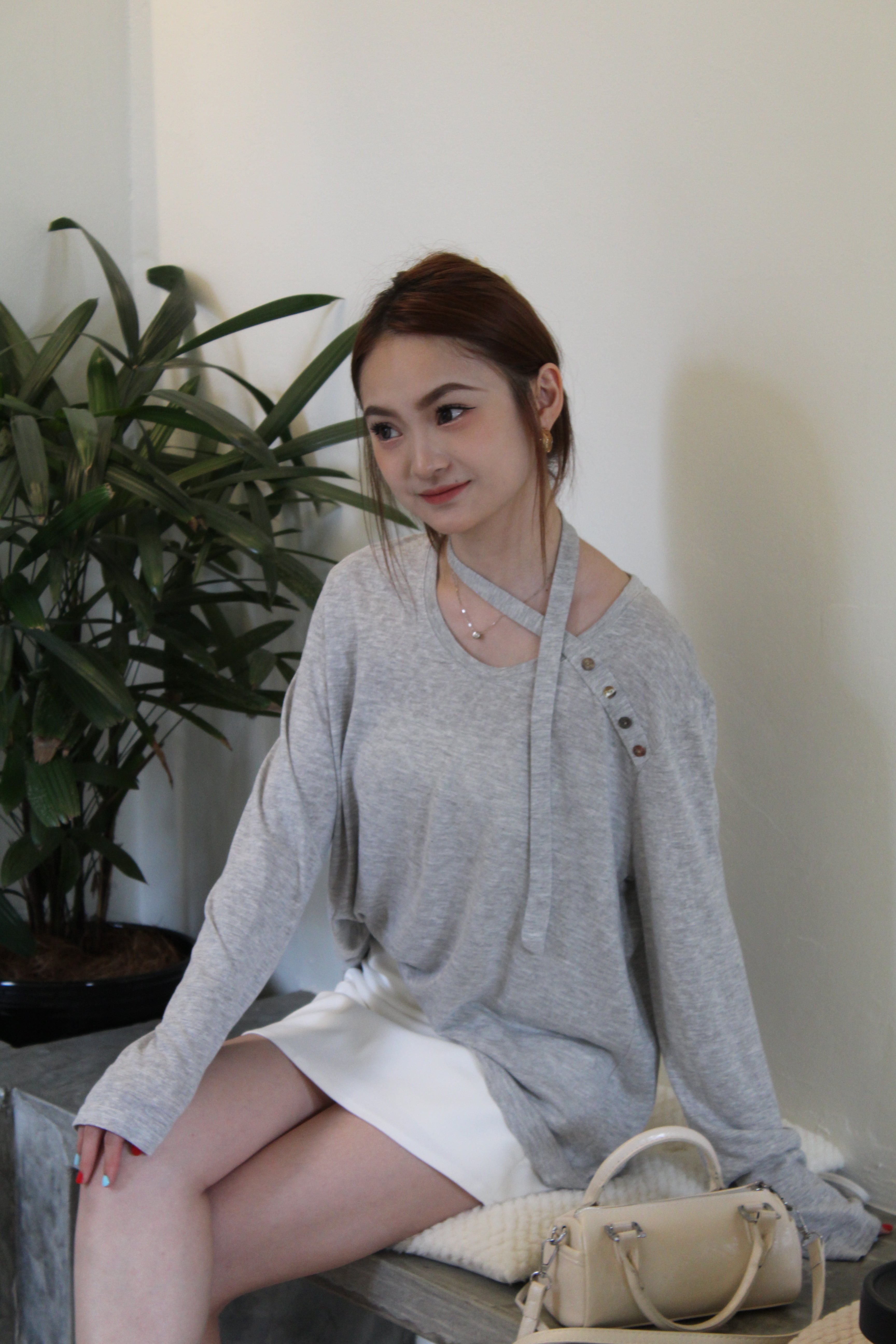 Violeta Long Sleeve Top (Grey)
