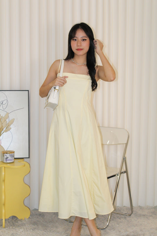 Brianna Flare Midi Dress (Yellow)