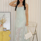 Joey Sheer Floral Midi Dress (Green)