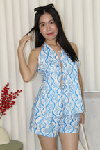 Vera Printed Two Piece Set (Blue)