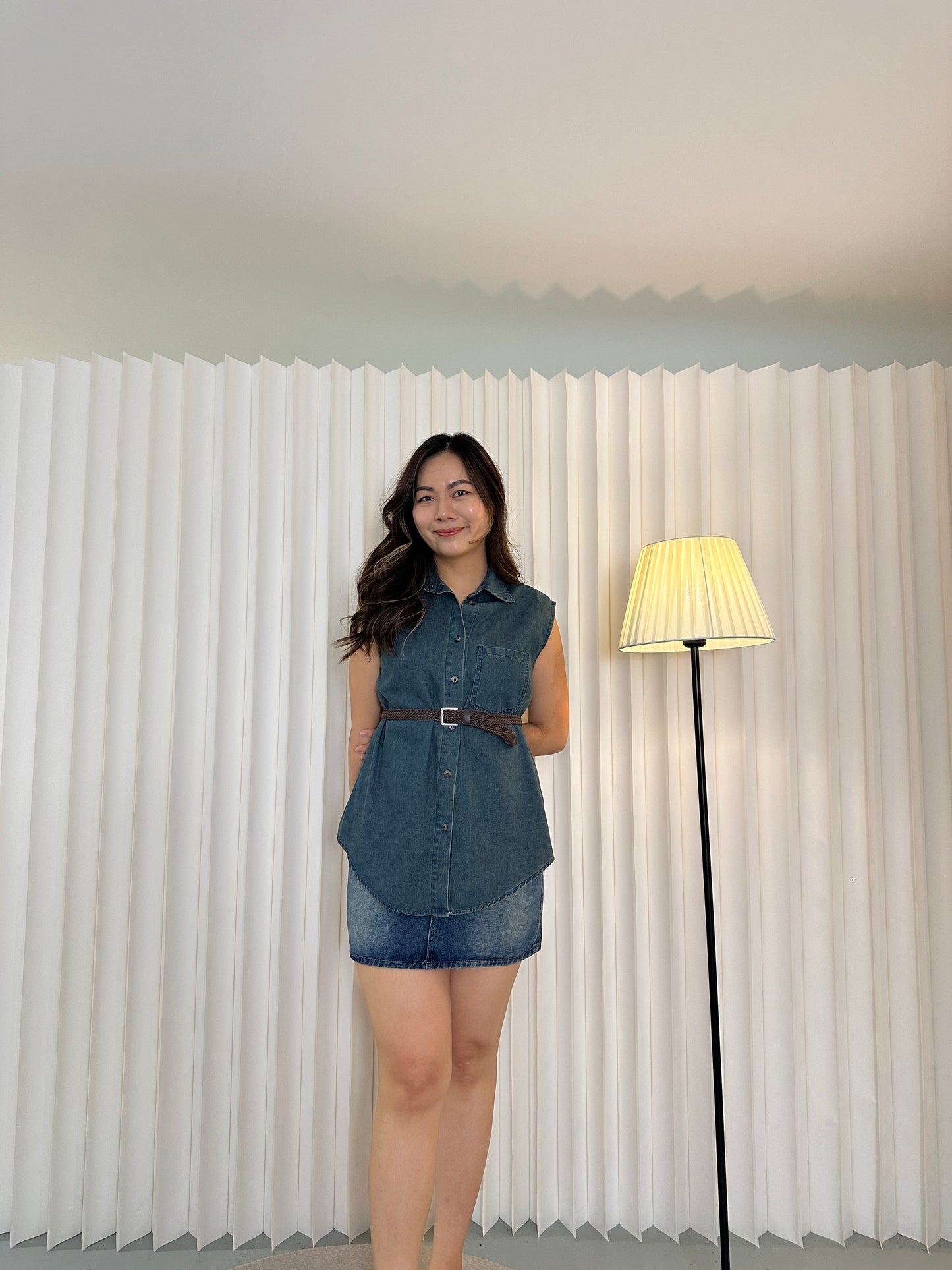 Myla Denim Short Skirt With Inner Pants