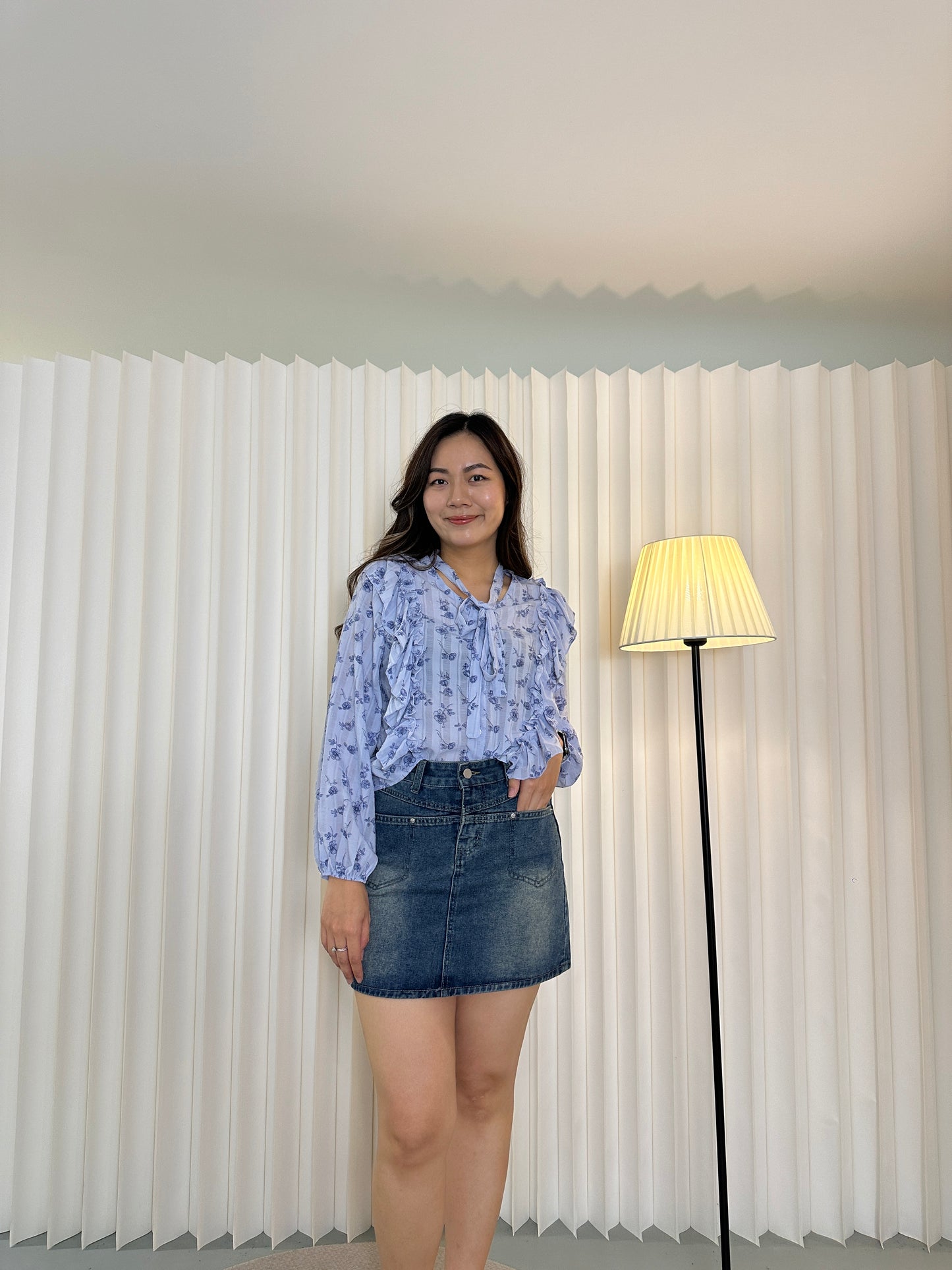 Myla Denim Short Skirt With Inner Pants