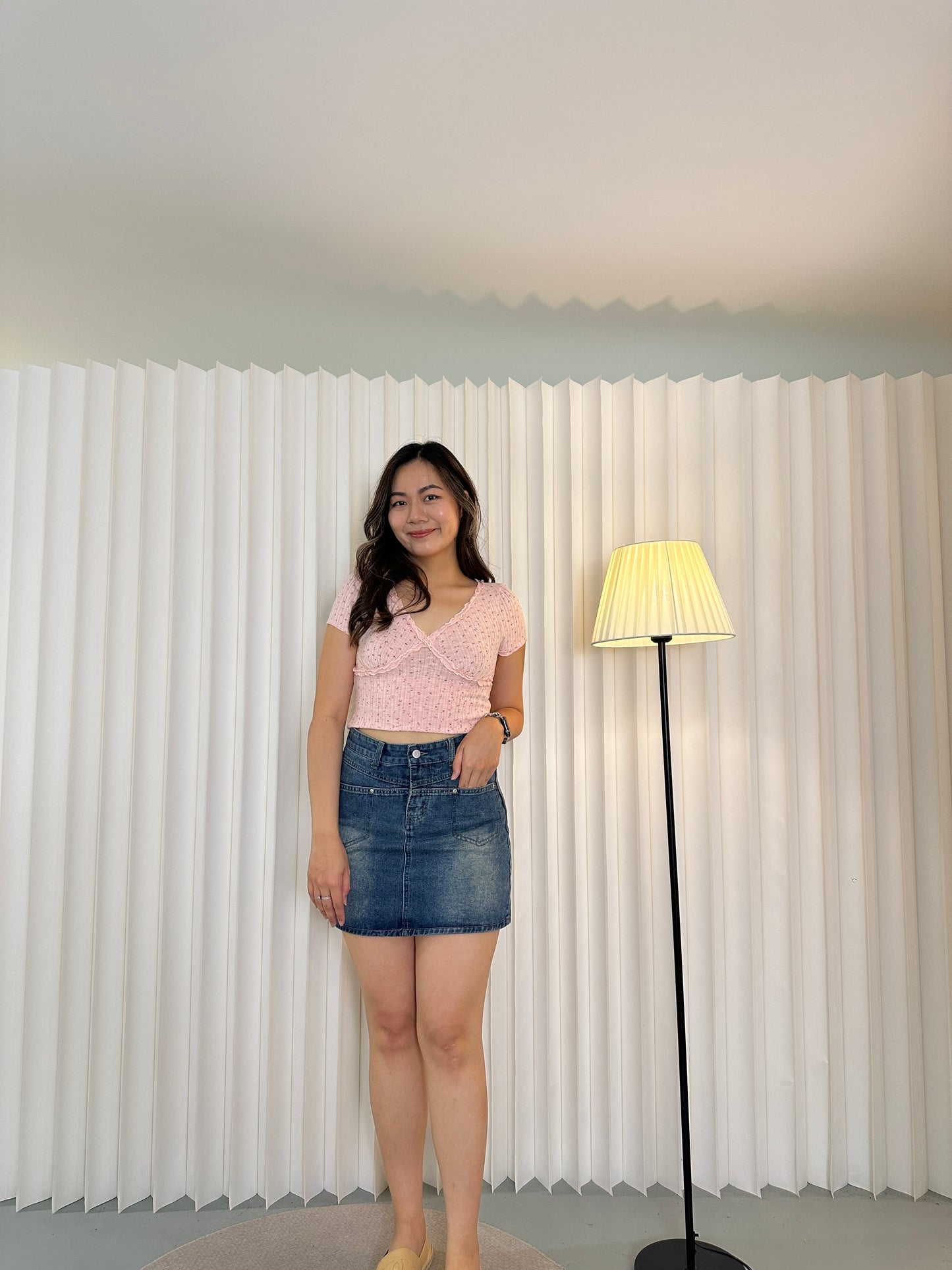 Myla Denim Short Skirt With Inner Pants