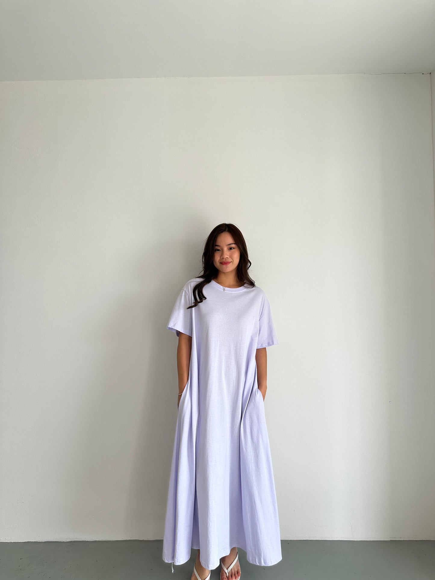 Becca Casual Cotton Maxi Dress (Lilac)