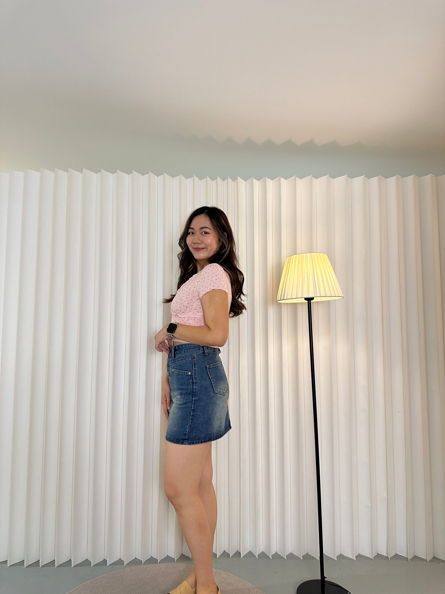 Myla Denim Short Skirt With Inner Pants