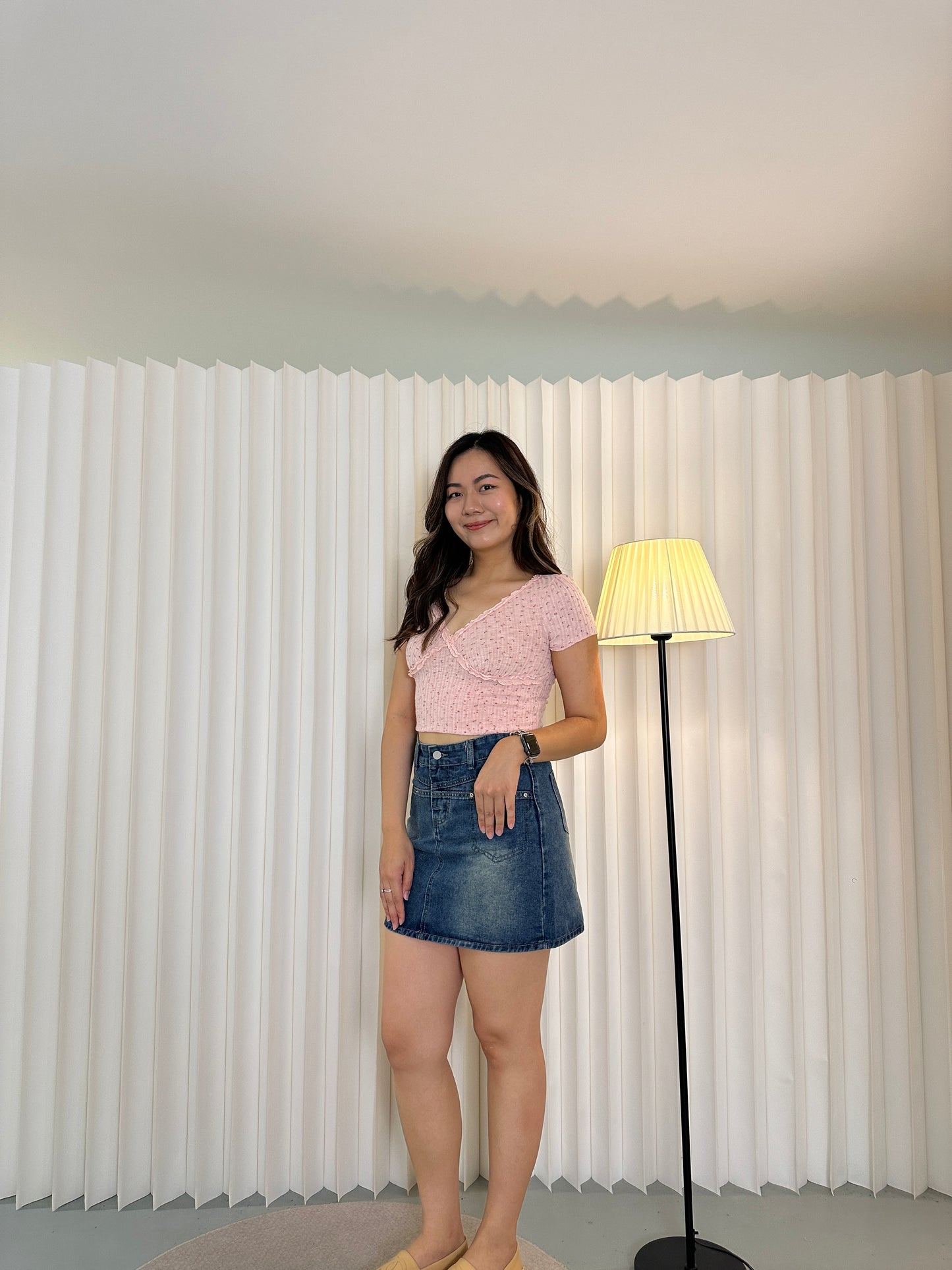 Myla Denim Short Skirt With Inner Pants