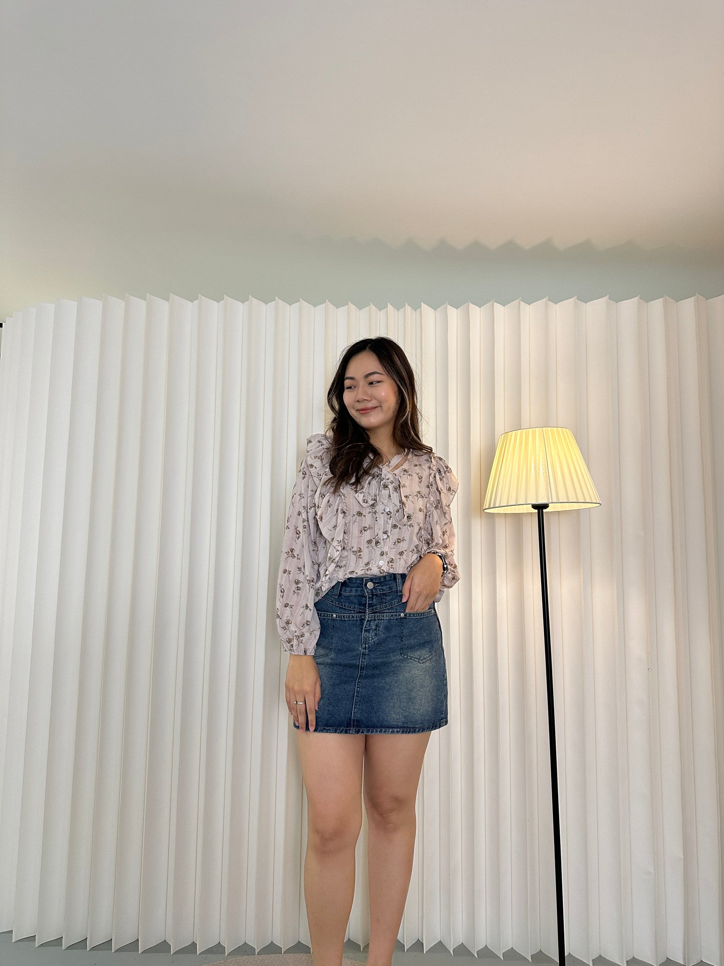 Myla Denim Short Skirt With Inner Pants