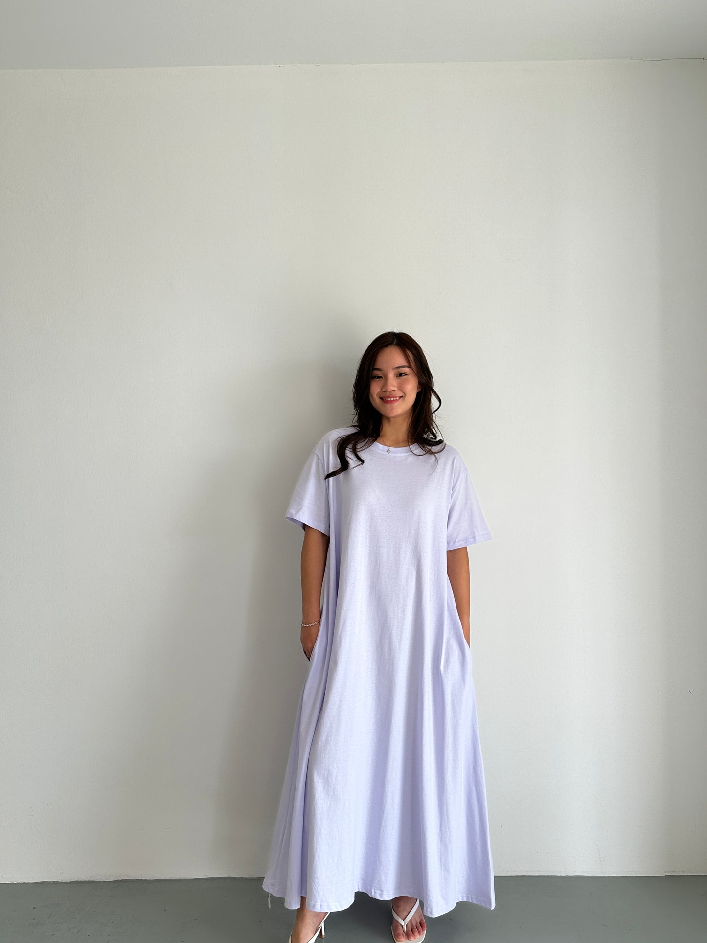 Becca Casual Cotton Maxi Dress (Lilac)