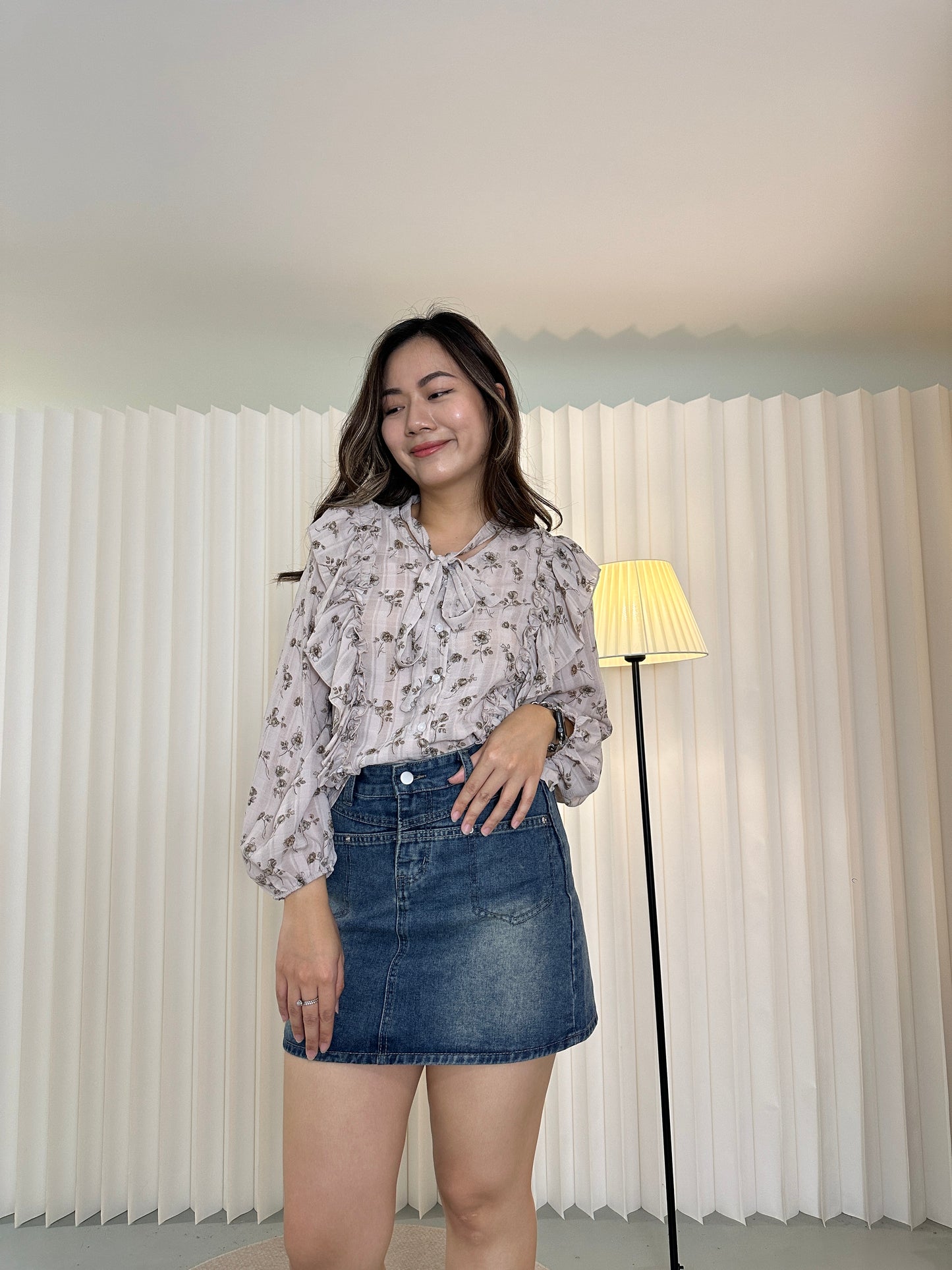 Myla Denim Short Skirt With Inner Pants