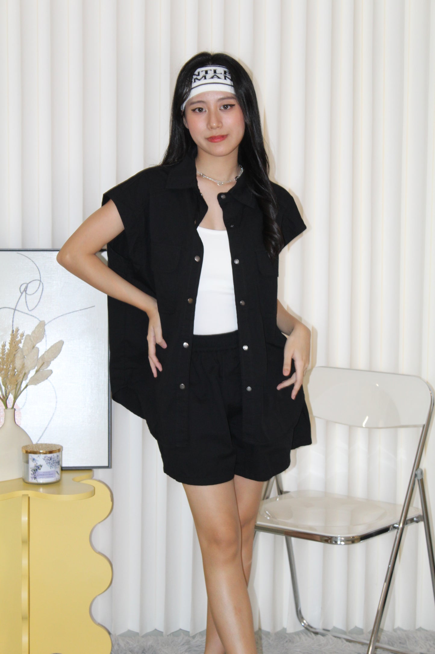 Backett Two Piece Shorts Set (Black)