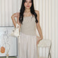 Keith Asymmetric Textured Tube Top (Khaki)