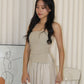Keith Asymmetric Textured Tube Top (Khaki)