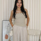 Keith Asymmetric Textured Tube Top (Khaki)