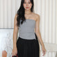 Keith Asymmetric Textured Tube Top (Khaki)
