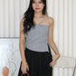 Keith Asymmetric Textured Tube Top (Khaki)