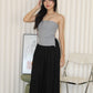 Keith Asymmetric Textured Tube Top (Khaki)