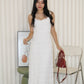 Peggy Lace Cami Maxi Dress (White)