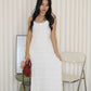 Peggy Lace Cami Maxi Dress (White)