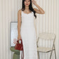 Peggy Lace Cami Maxi Dress (White)