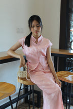 Mu Lan Soft Cheongsam Maxi Slit Skirt (Cream)