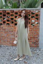 Danica Pleated Midaxi Dress (Green)