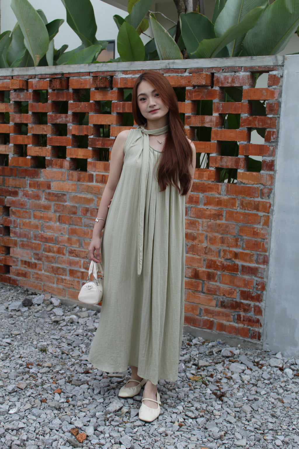 Danica Pleated Midaxi Dress (Green)