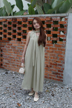 Danica Pleated Midaxi Dress (Green)