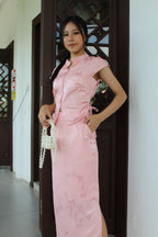 Mu Lan Soft Cheongsam Maxi Slit Skirt (Cream)
