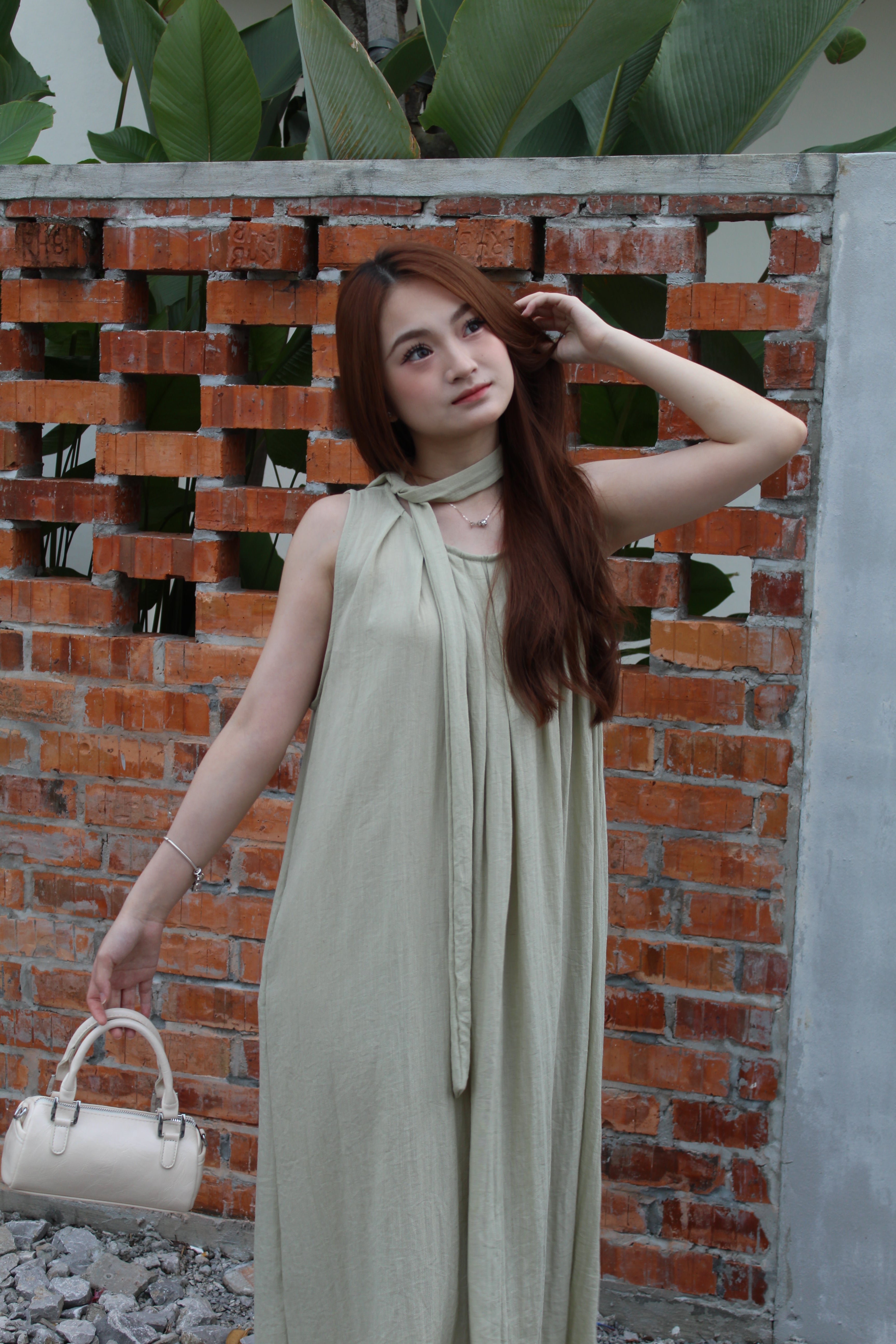Danica Pleated Midaxi Dress (Green)