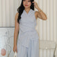 Russie French Two Piece Pants Set (Grey)