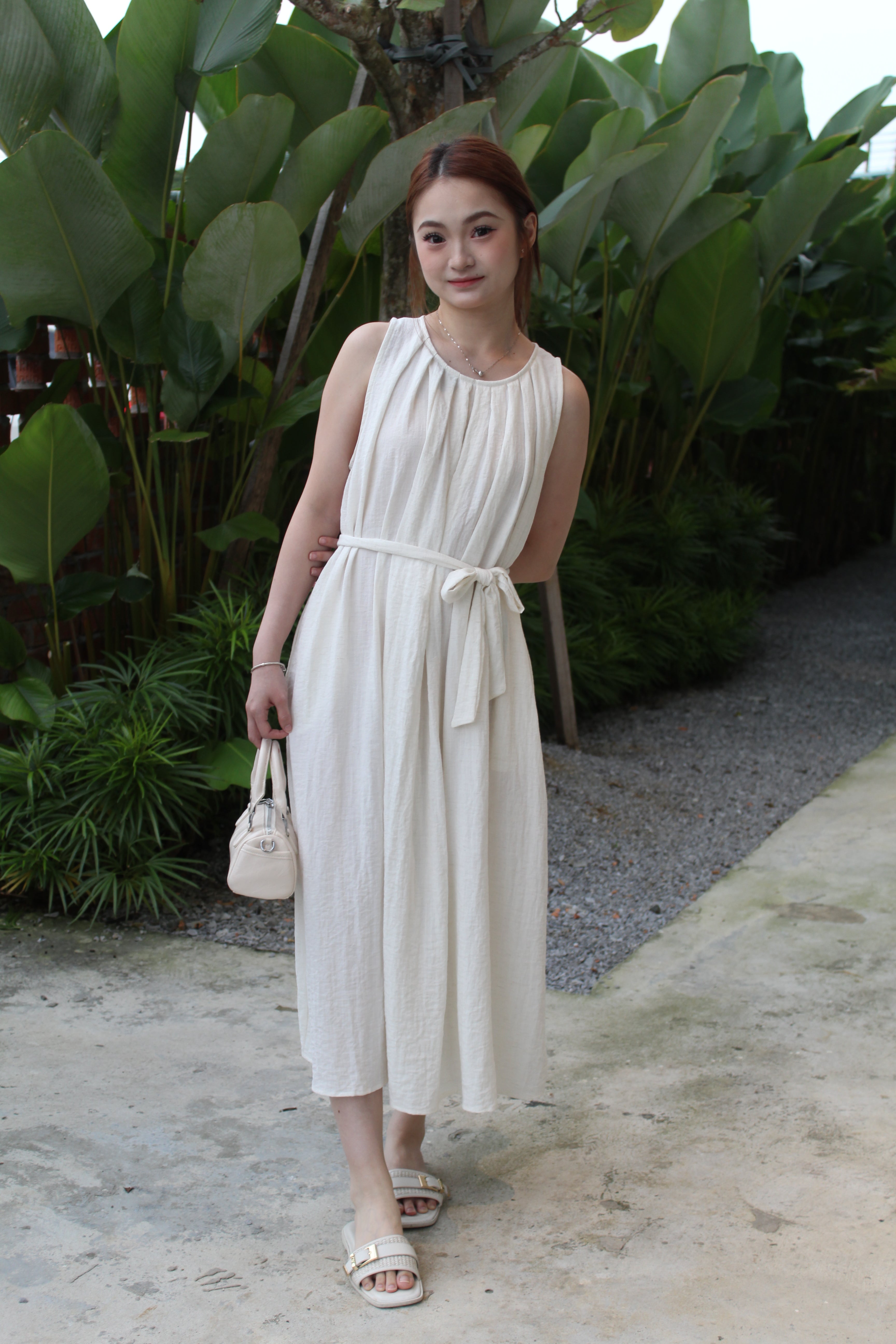 Danica Pleated Midaxi Dress (Green)