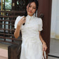 Xuan Cheongsam Two Piece Skirt Set (Cream)