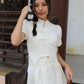 Xuan Cheongsam Two Piece Skirt Set (Cream)