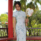 Man Yue Floral Cheongsam Midi Dress (Blue)