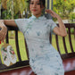 Man Yue Floral Cheongsam Midi Dress (Blue)