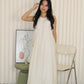 Althea Balloon Midaxi Dress (Cream)