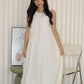 Althea Balloon Midaxi Dress (Cream)