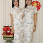 Jin Xiu Floral Midaxi Cheongsam Dress (Cream)