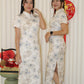 Jin Xiu Floral Midaxi Cheongsam Dress (Cream)